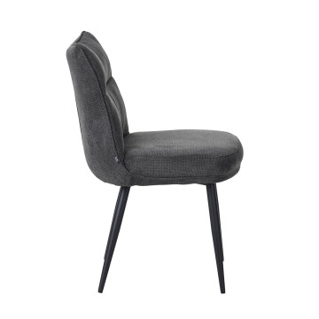 Chaise Louise tissu gris pieds métal Takasit - Le Dépôt Bailleul