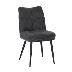 Chaise Louise tissu gris pieds métal Takasit - Le Dépôt Bailleul