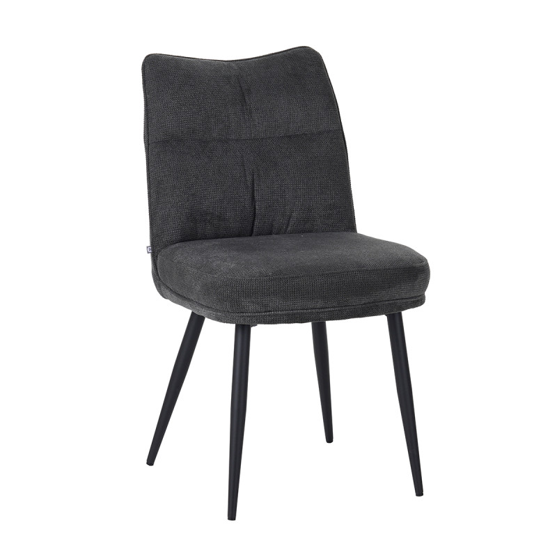Chaise Louise tissu gris pieds métal Takasit - Le Dépôt Bailleul