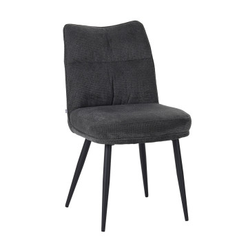 Chaise Louise tissu gris pieds métal Takasit - Le Dépôt Bailleul