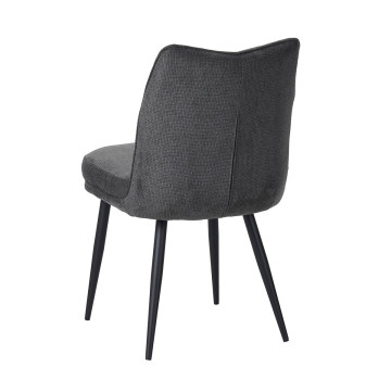 Chaise Louise tissu gris pieds métal Takasit - Le Dépôt Bailleul