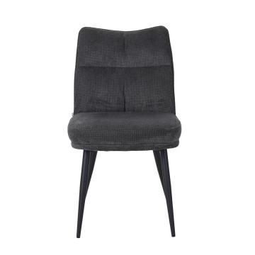 Chaise Louise tissu gris pieds métal Takasit - Le Dépôt Bailleul