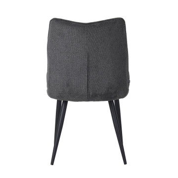 Chaise Louise tissu gris pieds métal Takasit - Le Dépôt Bailleul