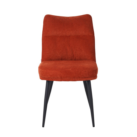 Chaise Louise tissu terracotta pieds métal Takasit - Le Dépôt Bailleul
