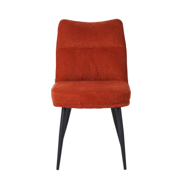 Chaise Louise tissu terracotta pieds métal Takasit - Le Dépôt Bailleul