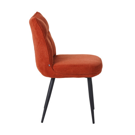 Chaise Louise tissu terracotta pieds métal Takasit - Le Dépôt Bailleul