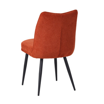 Chaise Louise tissu terracotta pieds métal - Le Dépôt Bailleul