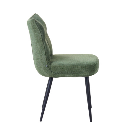 Chaise Louise tissu vert pieds métal Takasit - Le Dépôt Bailleul