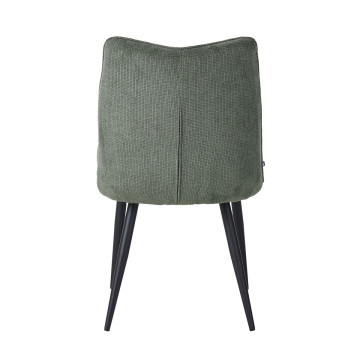 Chaise Louise tissu vert pieds métal Takasit - Le Dépôt Bailleul