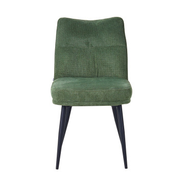 Chaise Louise tissu vert pieds métal Takasit - Le Dépôt Bailleul