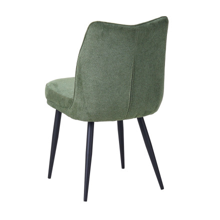 Chaise Louise tissu vert pieds métal Takasit - Le Dépôt Bailleul
