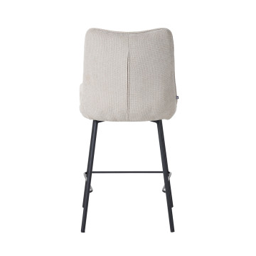 Tabouret de bar Léon tissu beige pieds métal - Le Dépôt Bailleul