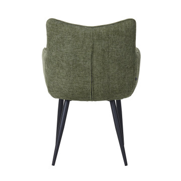 Fauteuil repas Lucas tissu vert pieds métal - Le Dépôt Bailleul