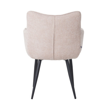 Fauteuil repas Lucas tissu beige pieds métal - Le Dépôt Bailleul