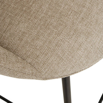 Tabouret de bar Amago haut tissu beige Atmosphera - Le Dépôt Bailleul