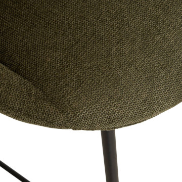 Tabouret de bar Amago haut tissu vert cèdre Atmosphera - Le Dépôt Bailleul