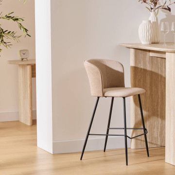 Tabouret de bar Jasny haut beige Atmosphera - Le Dépôt Bailleul