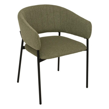 Fauteuil repas tissu vert cèdre Solea Atmosphera - Le Dépôt Bailleul