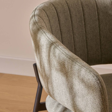 Fauteuil repas tissu vert cèdre Solea Atmosphera - Le Dépôt Bailleul