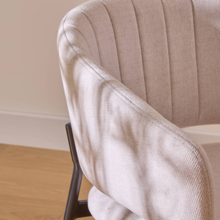 Fauteuil repas tissu beige Solea Atmosphera - Le Dépôt Bailleul