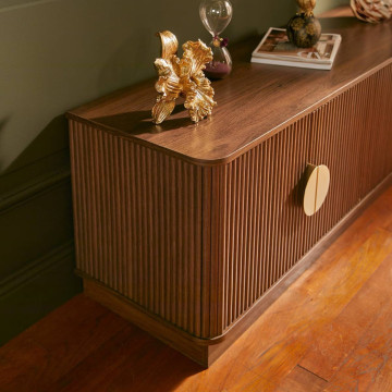 Meuble TV 4 portes effet noyer Wany Atmosphera - Le Dépôt Bailleul