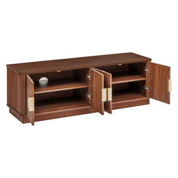 Meuble TV 4 portes effet noyer Wany Atmosphera - Le Dépôt Bailleul