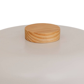 Lampe champignon métal blanc et bois Pola Atmosphera - Le Dépôt Bailleul