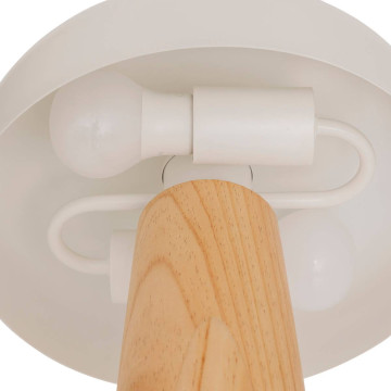 Lampe champignon métal blanc et bois Pola Atmosphera - Le Dépôt Bailleul