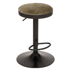 Tabouret de bar Ilsa ajustable noir et kaki Atmosphera - Le Dépôt Bailleul