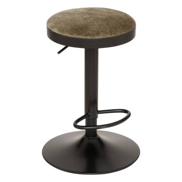 Tabouret de bar Ilsa ajustable noir et kaki Atmosphera - Le Dépôt Bailleul