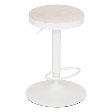 Tabouret de bar Ilsa ajustable blanc et ivoire Atmosphera - Le Dépôt Bailleul