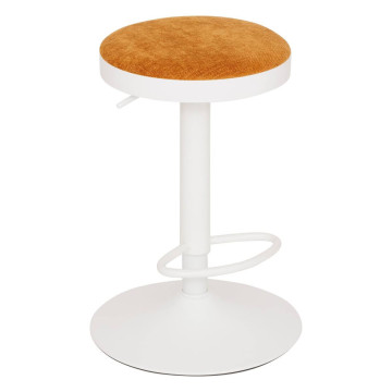 Tabouret de bar Ilsa ajustable blanc et ocre Atmosphera - Le Dépôt Bailleul