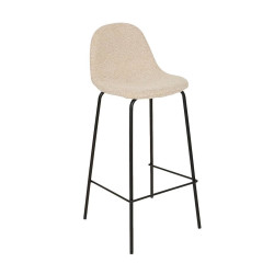 Tabouret de bar Vladi tissu beige bouclette Atmosphera - Le Dépôt Bailleul