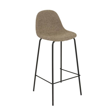 Tabouret de bar Vladi tissu moka bouclette Atmosphera - Le Dépôt Bailleul