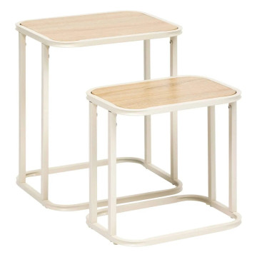 Lot de 2 tables gigognes Curvy beige 5five - Le Dépôt Bailleul