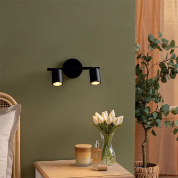 Applique 2 lampes Vico métal noir Atmosphera - Le Dépôt Bailleul