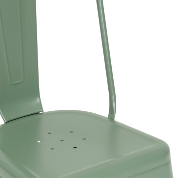 Chaise métal vintage Niko vert olive Atmosphera - Le Dépôt Bailleul
