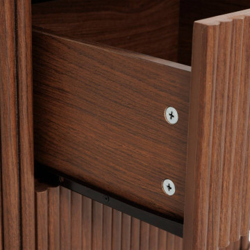 Commode 4 tiroirs effet noyer Wany Atmosphera - Le Dépôt Bailleul