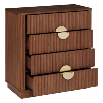 Commode 4 tiroirs effet noyer Wany Atmosphera - Le Dépôt Bailleul