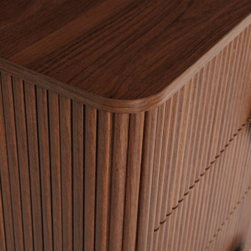 Commode 4 tiroirs effet noyer Wany Atmosphera - Le Dépôt Bailleul