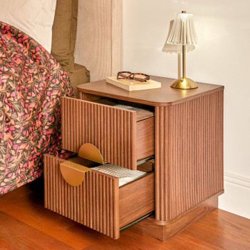 Chevet 2 tiroirs effet noyer Wany Atmosphera - Le Dépôt Bailleul