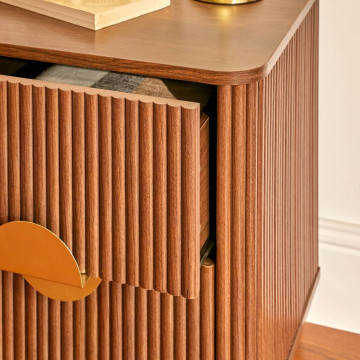 Chevet 2 tiroirs effet noyer Wany Atmosphera - Le Dépôt Bailleul