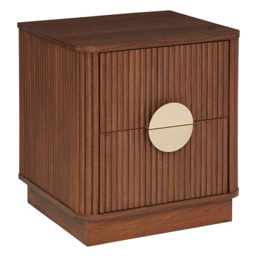 Chevet 2 tiroirs effet noyer Wany Atmosphera - Le Dépôt Bailleul