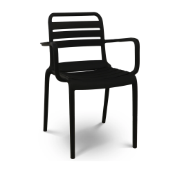 Chaise de jardin empilable PP noir Ambiance - Le Dépôt Bailleul