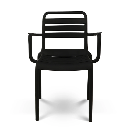 Chaise de jardin empilable PP noir Ambiance - Le Dépôt Bailleul