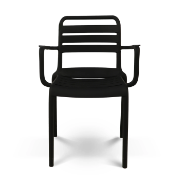 Chaise de jardin empilable PP noir Ambiance - Le Dépôt Bailleul