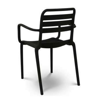 Chaise de jardin empilable PP noir Ambiance - Le Dépôt Bailleul