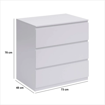 Commode 3 tiroirs 78 cm Dolo blanc 5five - Le Dépôt Bailleul