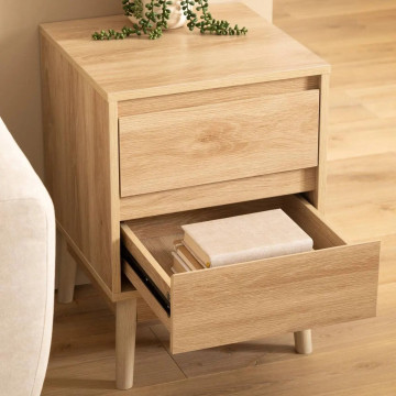 Table de chevet 2 tiroirs Abana 5five - Le Dépôt Bailleul