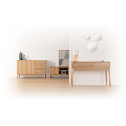 Console 2 tiroirs Abana naturel 5five - Le Dépôt Bailleul